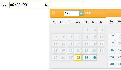 Datepickerで期間を指定する